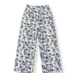 Linen Blend Tailored Wide Leg Pant